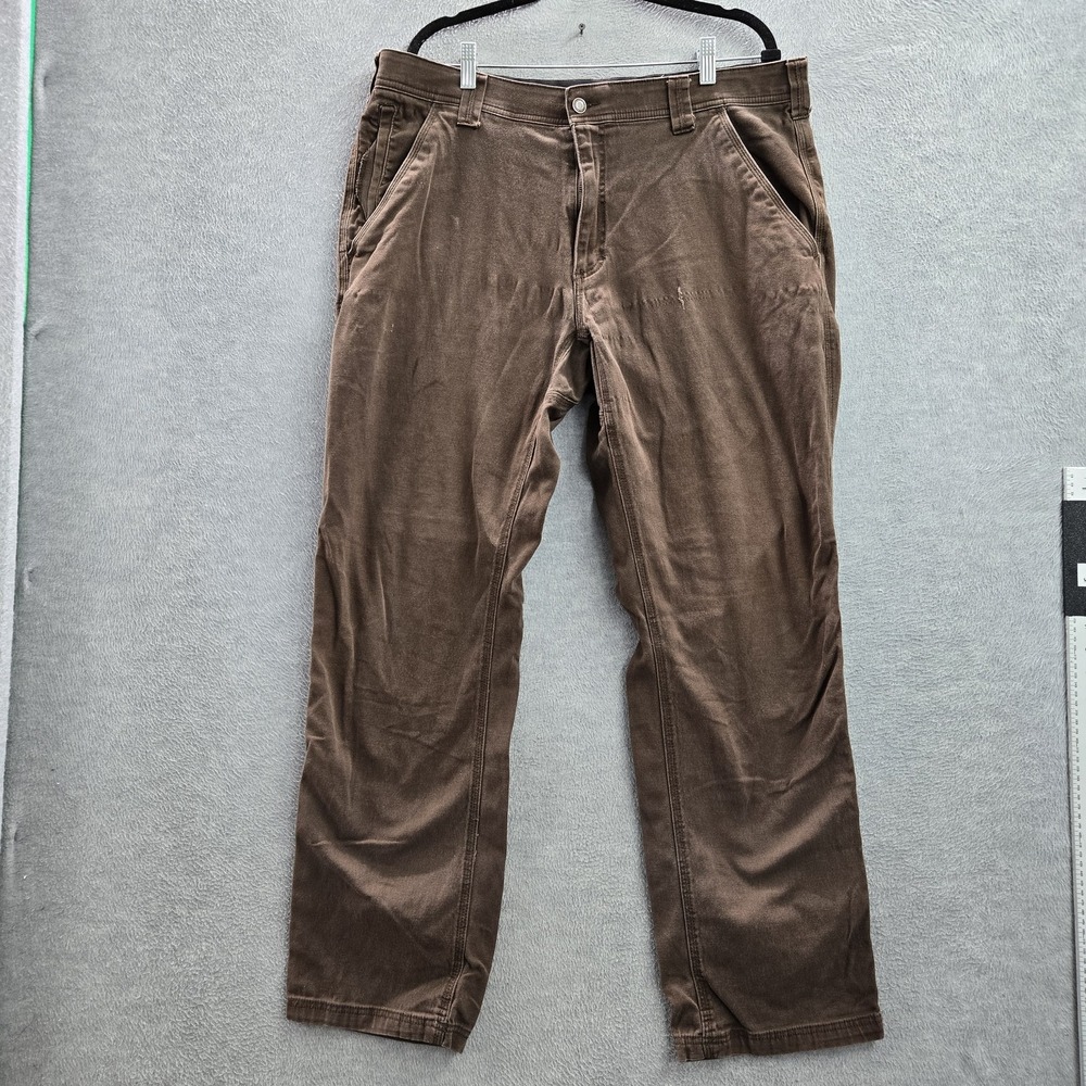 CAT Men Pants‎ 38X34 Brown Workwear Canvas Gorpcore Logo Button 32" Inseam